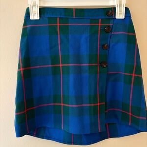 SO Blue Green Plaid Mini Skirt Women’s Size 3
